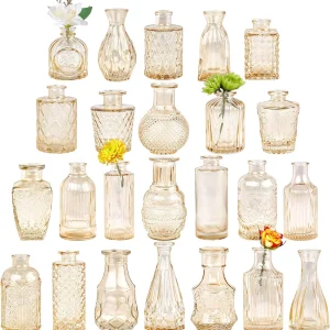 Mini Amber Flower Vases
