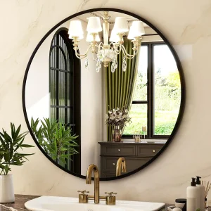 Mirror with Brushed Aluminum Alloy Frame